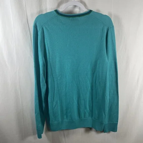 G/FORE Sweater Merino Wool Men’s Large Turquoise Preppy Golf NWT
